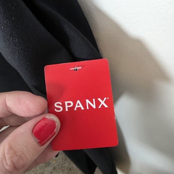 NEW Spanx Black Ponte Overlay Sleeveless Classic Fitted Midi Dress Size 2X - Picture 5 of 11